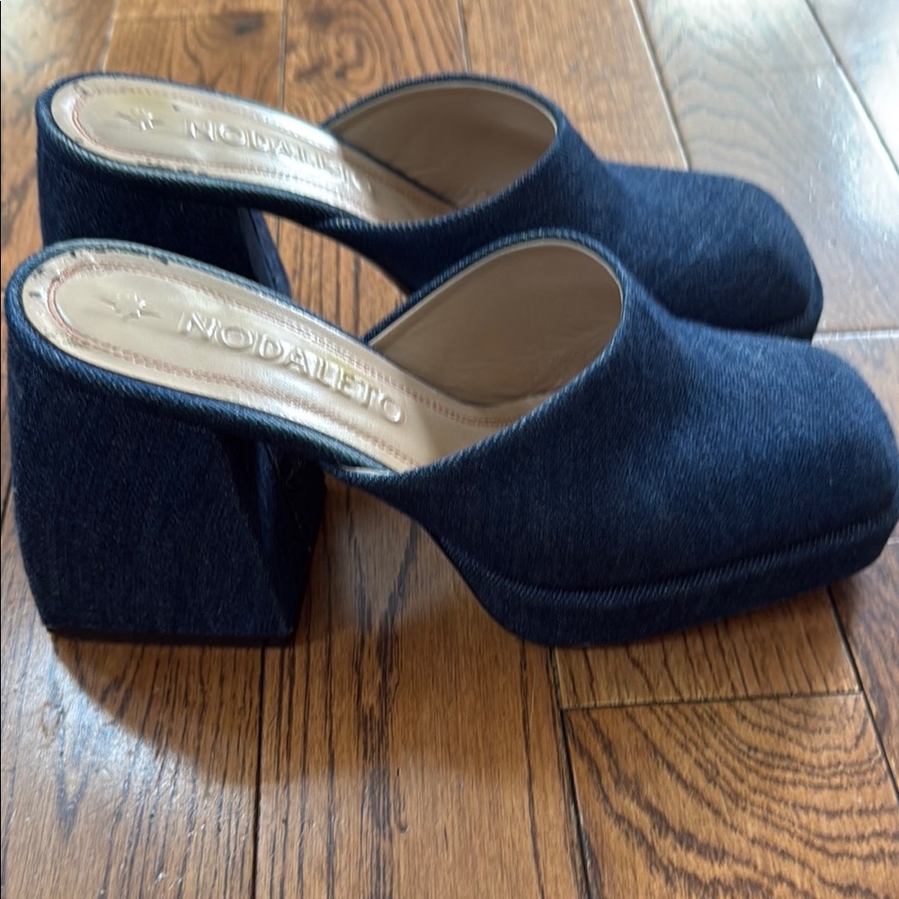 Nodaleto Denim Platform Heels